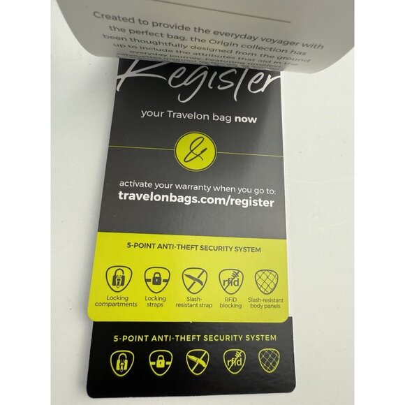 TRAVELON Origin Anti-Theft‎ Daypack Backpack Sustainable RFID Blocking Black - Picture 14 of 15